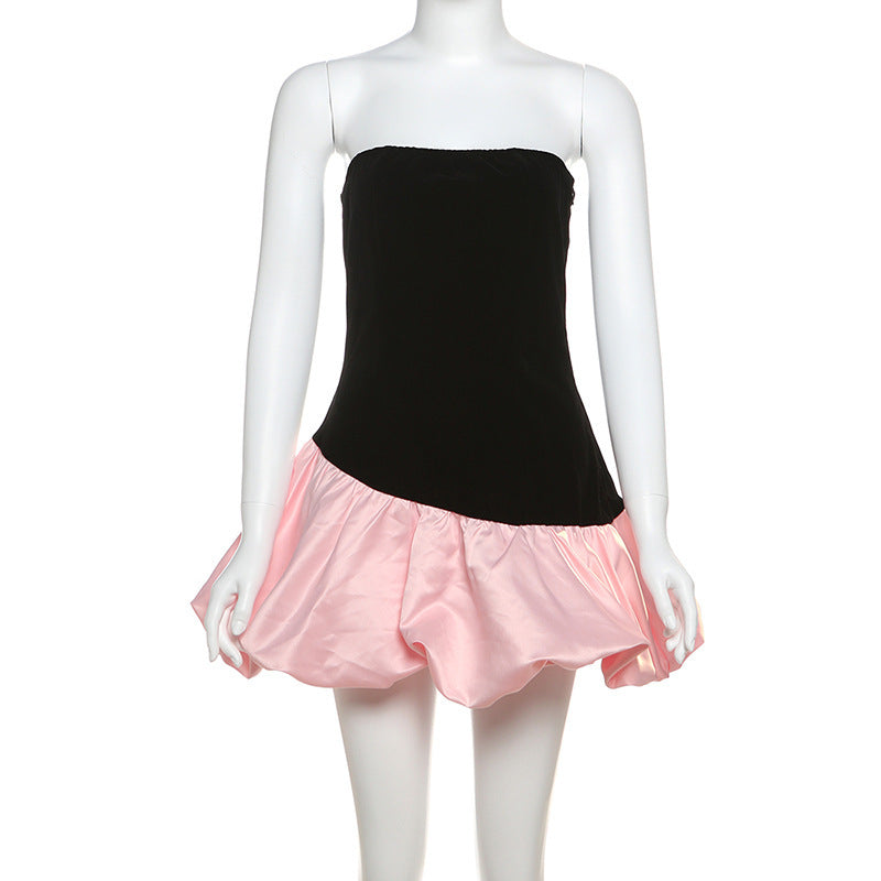 Damen Bustier-Kleid mit voluminösem Rock und asymmetrischem Design WOLFF