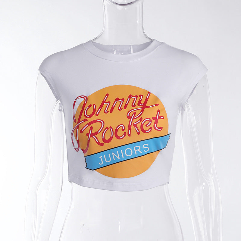 Damen crop-top mit kreativem Grafikdruck WOLFF