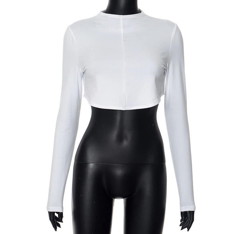 Damen Crop-Top mit sportlichem Design und langen Ärmeln WOLFF