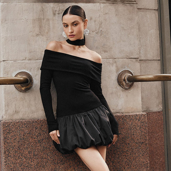 Damen Off-Shoulder Minikleid mit voluminösem Rock WOLFF