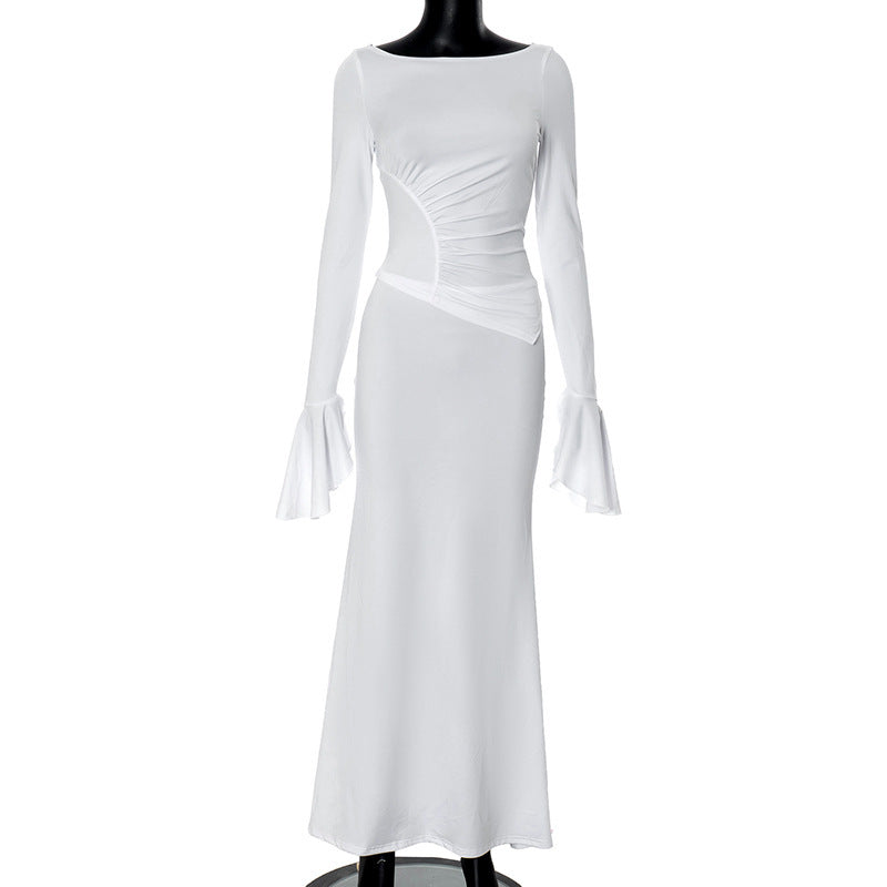 Damen elegantes Maxikleid mit raffiniertem Drapierungsdesign WOLFF