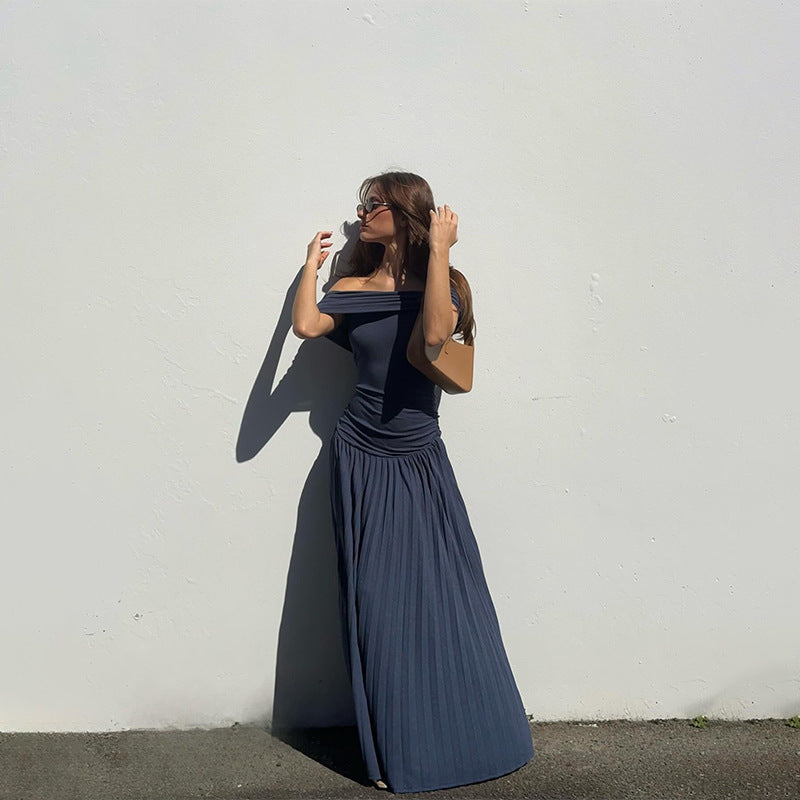 Damen Maxikleid mit verführerischem Off-Shoulder-Design und fließenden Falten WOLFF