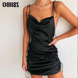 Damen Minikleid mit verstellbaren Spaghettiträgern und elegante Raffung WOLFF