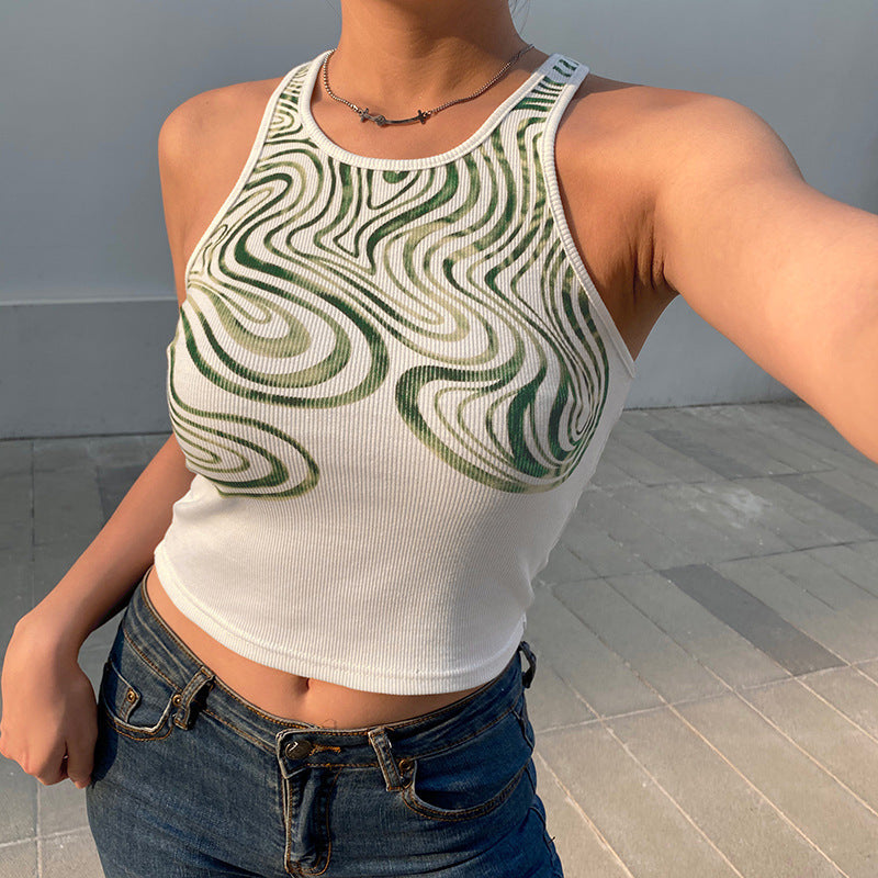 Damen Crop-Top mit einzigartigem Wellenmuster und sportlichem Schnitt WOLFF