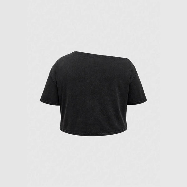 Damen Crop-Top mit kreativem Grafikdesign WOLFF