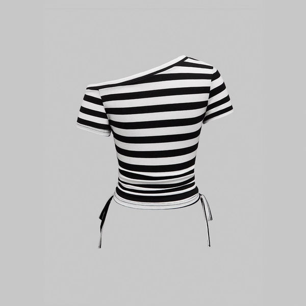 Damen Crop-Top mit asymmetrischem Design und auffälligem Statement-Print WOLFF