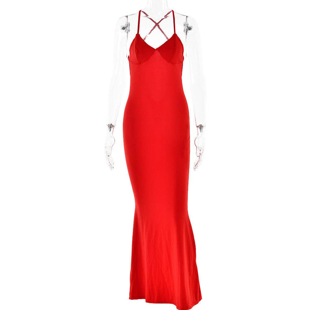 Damen elegantes Maxikleid mit verführerischem Rückenschnitt und zarten Trägerdetails WOLFF