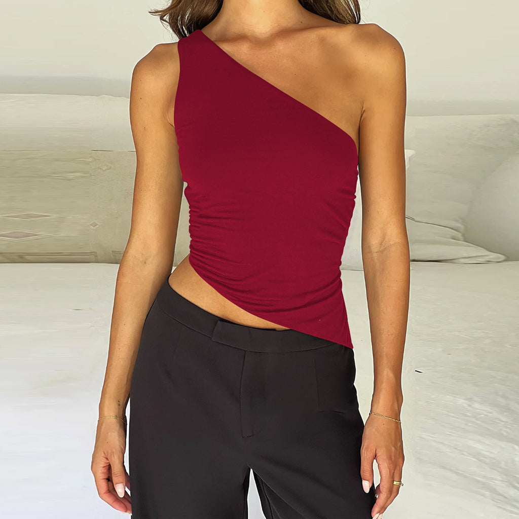Damen asymmetrisches Crop-Top mit Wickeldesign WOLFF