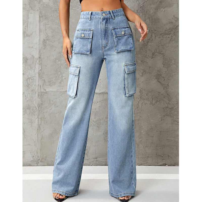 Wolff High-Waist Denim-Hose