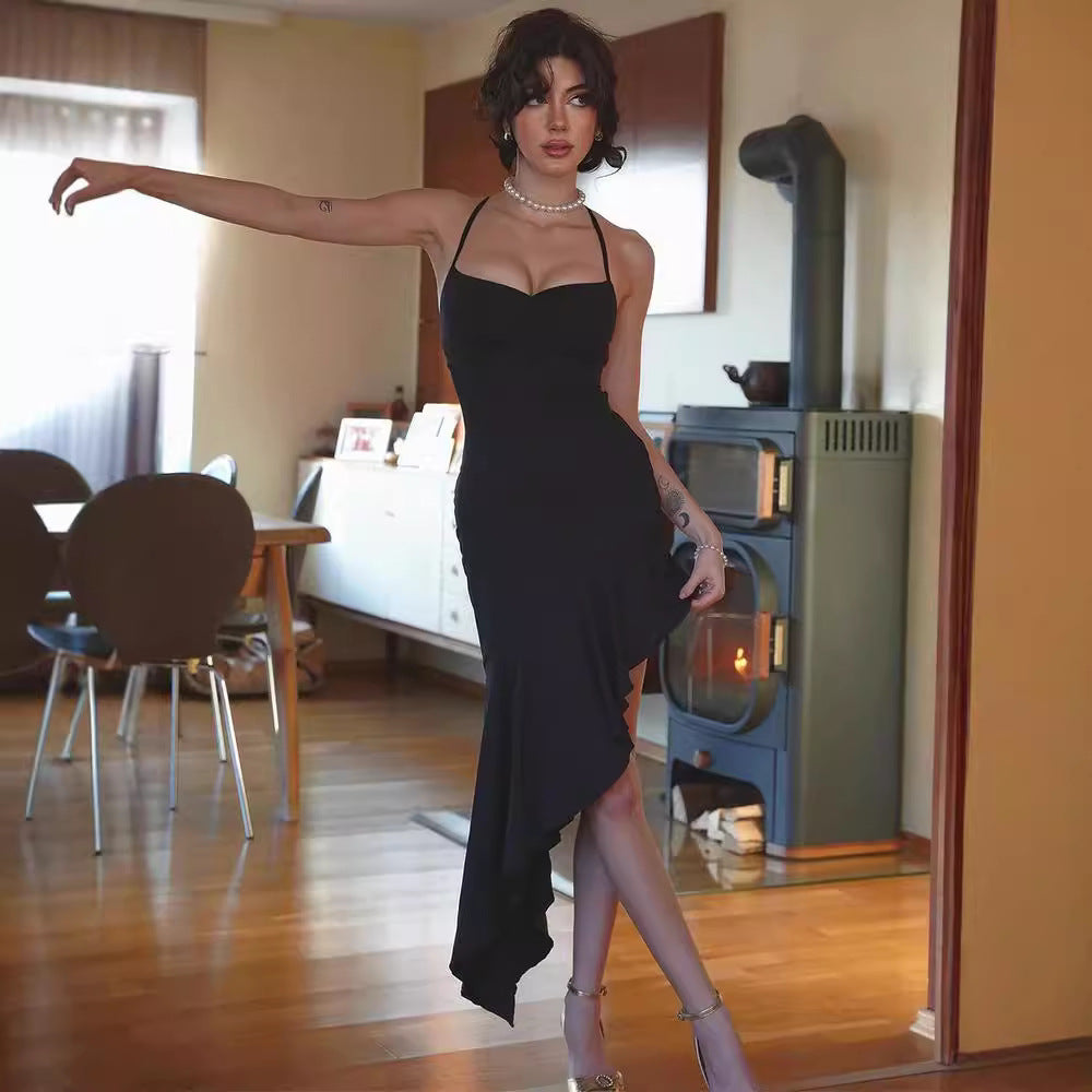 Damen Cocktailkleid mit asymmetrischem Saum und verstellbaren Trägern WOLFF