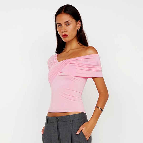 Damen Wickeloberteil mit asymmetrischem Ausschnitt und eleganten Rüschendetails WOLFF