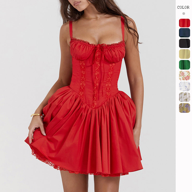 Damen verspieltes Minikleid mit elegantem Spitzenbesatz WOLFF