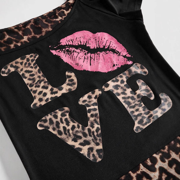 Damen Off-Shoulder Oberteil mit kreativem Leoparden-Print und auffälligem Statement-Design WOLFF