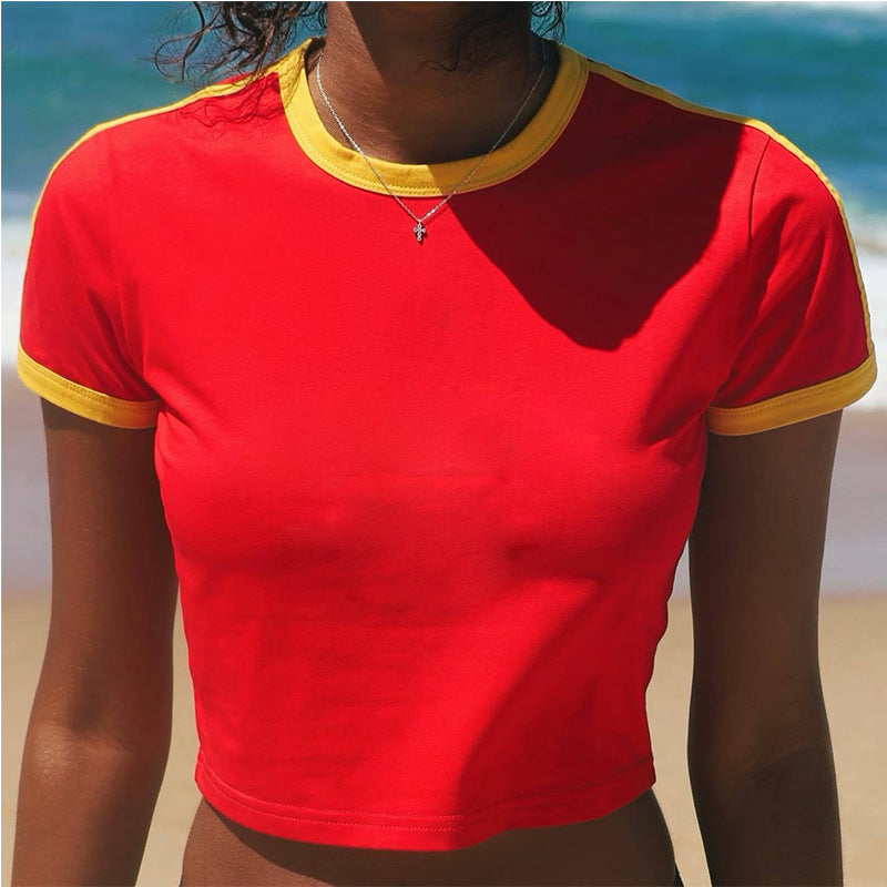 Damen Sportliches Kurzarm-T-Shirt mit kontrastierenden Streifen WOLFF