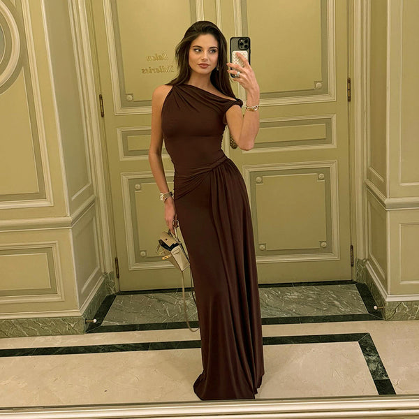 Damen Maxikleid mit asymmetrischem Schnitt und raffinierten Drapierungen WOLFF