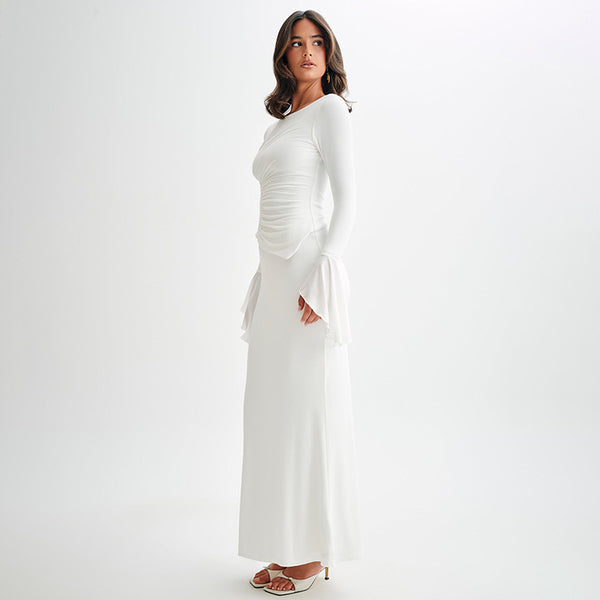 Damen elegantes Maxikleid mit raffiniertem Drapierungsdesign WOLFF