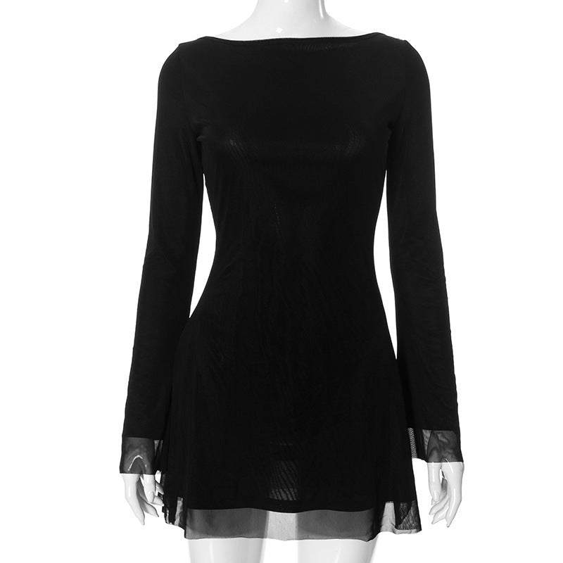 Damen elegantes Langarmshirt mit transparenter Netzstruktur WOLFF