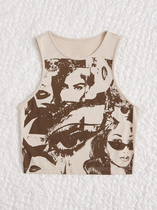 Damen Kunstvoll bedrucktes Crop-Top WOLFF
