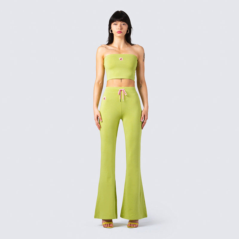 Damen Crop-Top und Flared-Hose Set WOLFF