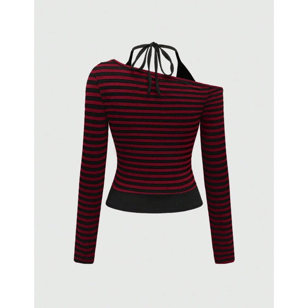 Damen Off-Shoulder Langarmshirt mit Streifenmuster WOLFF