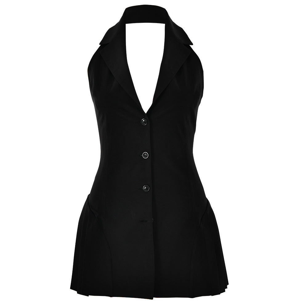 Damen Blazer-Kleid mit vorderem Knopfdesign und Faltenrock WOLFF