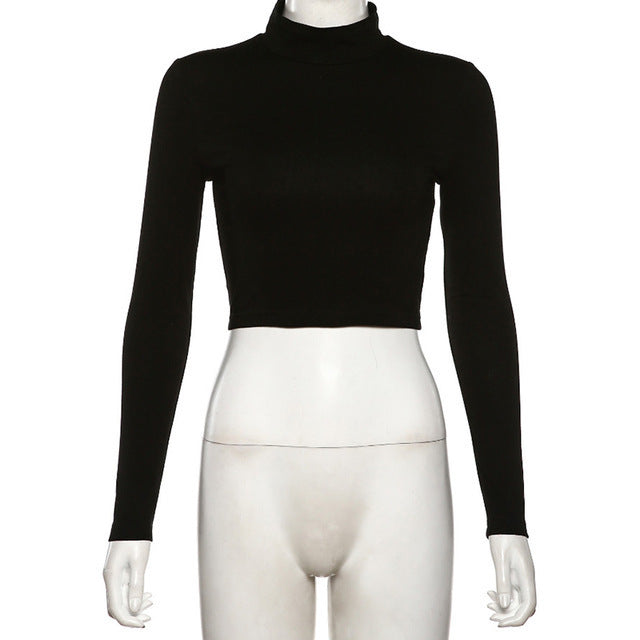 Damen Hoch geschnittenes Langarm-Crop-Top WOLFF