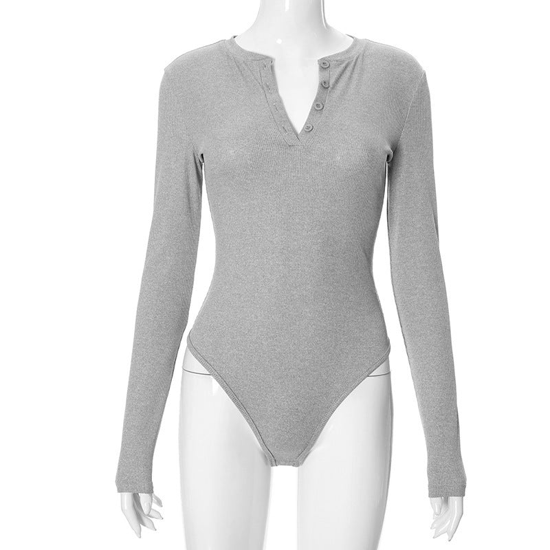 Damen Langarm-Bodysuit mit Knopfleiste und figurformendem Design WOLFF