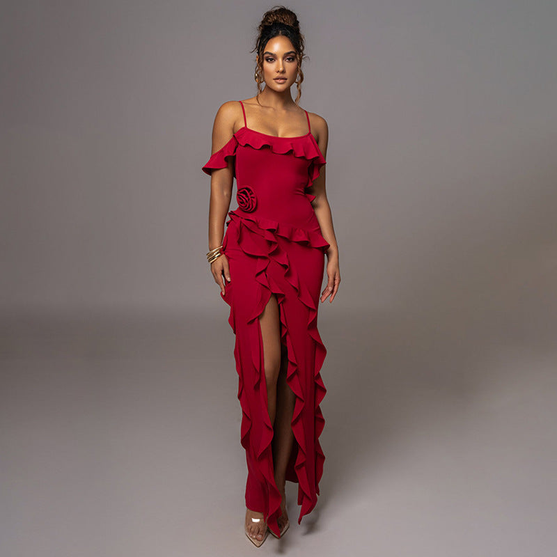 Damen Cocktailkleid mit elegantem Rüschendesign und taillierter Silhouette WOLFF
