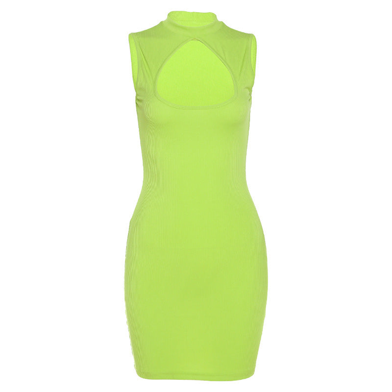 Damen Mini-Kleid mit hochgeschlossenem Design und raffiniertem Cut-Out WOLFF