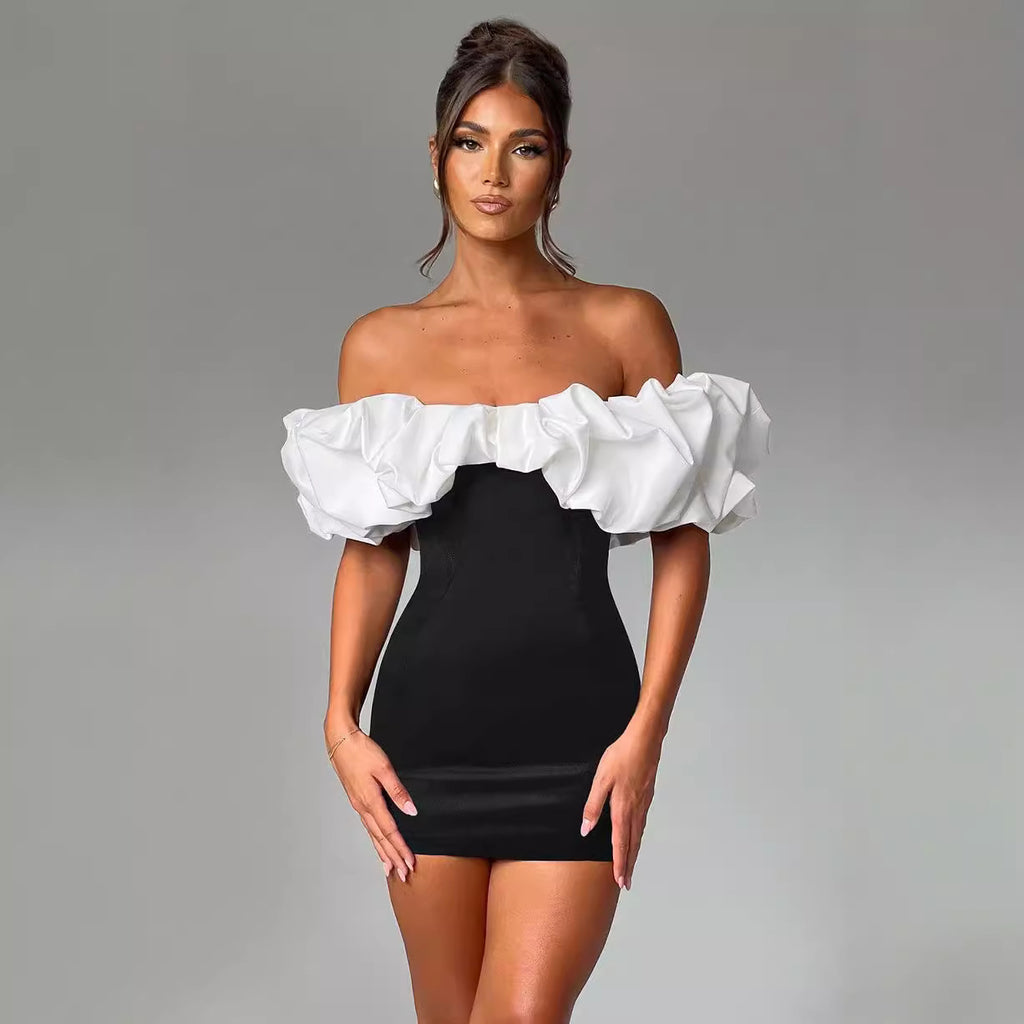 Damen Minikleid mit voluminösem Rüschenausschnitt WOLFF
