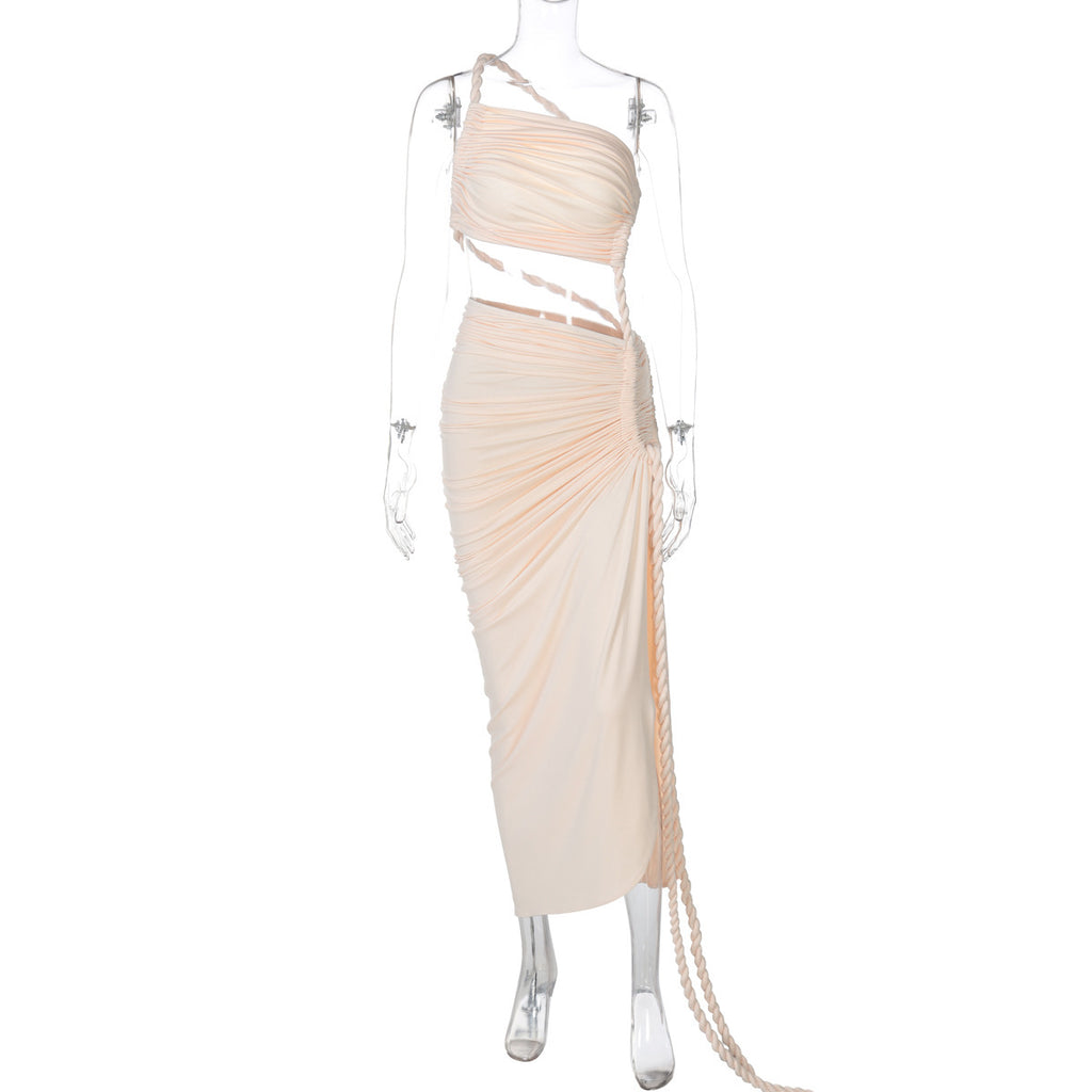 Damen Mini-Langarm-Set mit asymmetrischem Schnitt und raffinierten Drapierungen WOLFF