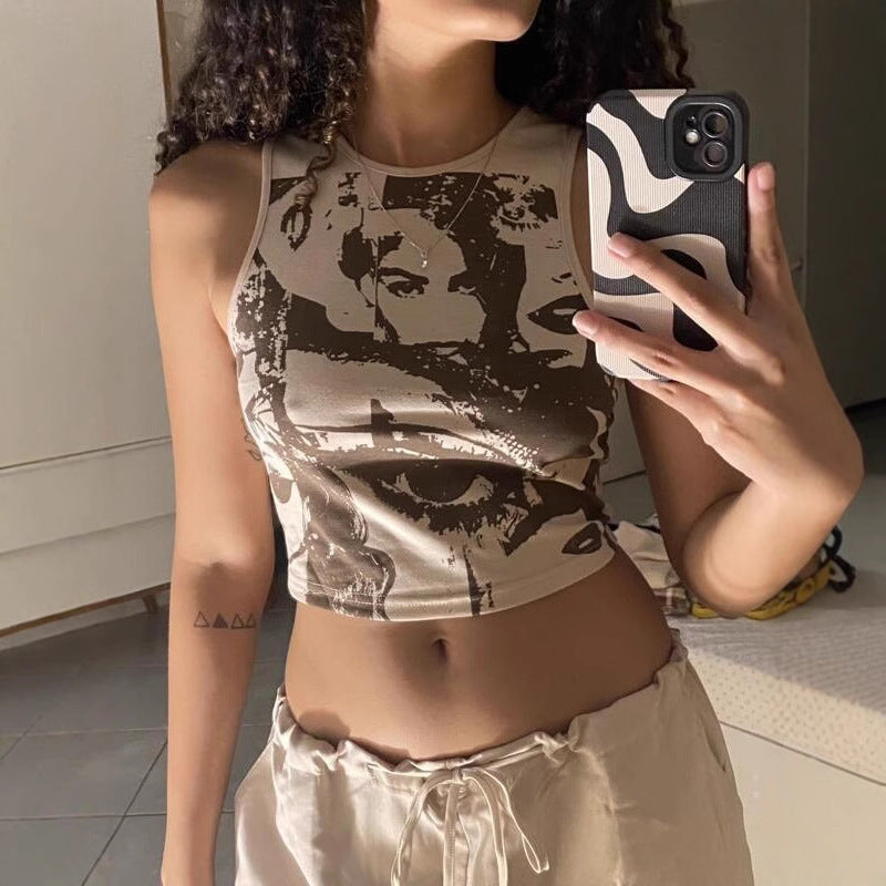 Damen Kunstvoll bedrucktes Crop-Top WOLFF