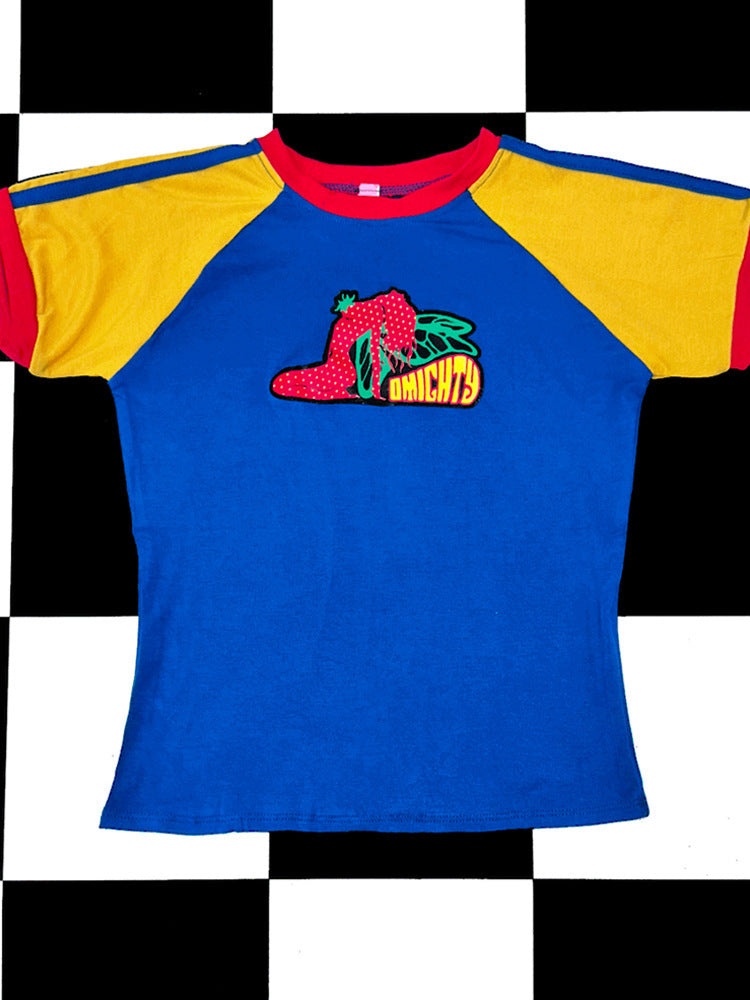 Damen grafisches T-Shirt mit buntem Motiv und sportlichem Raglan-Schnitt WOLFF
