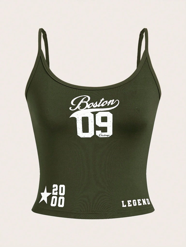 Damen Sportliches Tanktop mit kreativem Boston-Print WOLFF