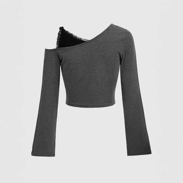 Damen asymmetrisches Crop-Top mit detailverziertem Sternen-Motiv WOLFF
