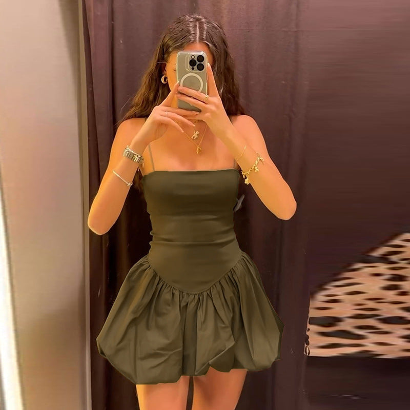 Damen Minikleid mit voluminösem Rock und schulterfreien Trägern WOLFF