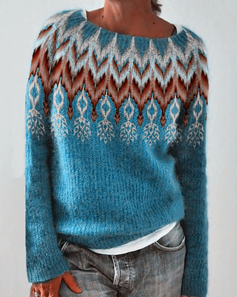 WOLFF Indiana Feder-Muster Pullover-Sweater