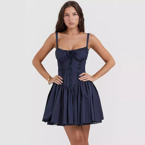 Damen verspieltes Minikleid mit elegantem Spitzenbesatz WOLFF