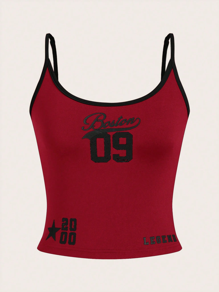 Damen Sportliches Tanktop mit kreativem Boston-Print WOLFF