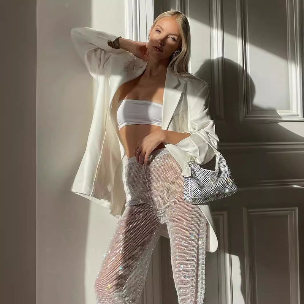 Damen Glamouröse Shiny Plisseehose WOLFF