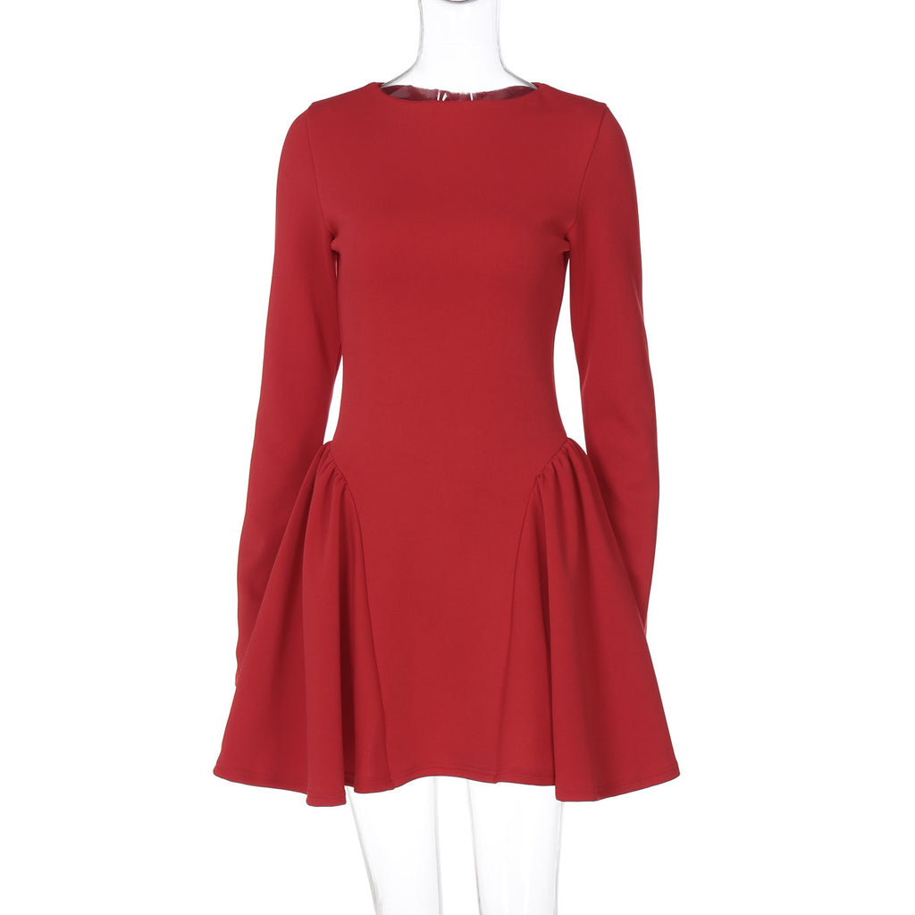 Damen Minikleid mit voluminösem Rock und langärmeligen Details WOLFF