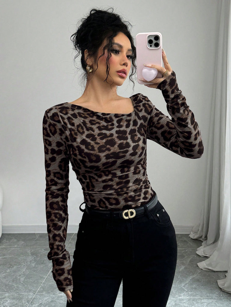 Damen Langarmshirt mit modernem Leo-Print WOLFF