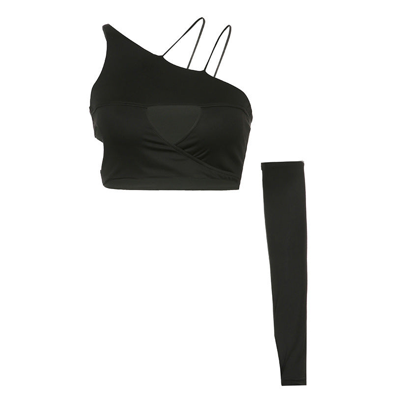 Damen asymmetrisches Crop-Top mit verstellbaren Trägern WOLFF