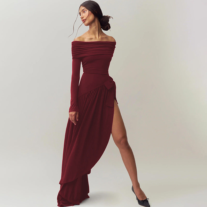 Damen Maxikleid mit asymmetrischem Schnitt und voluminösem Drapé WOLFF