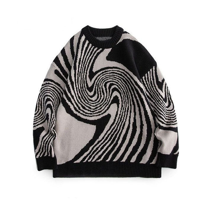 Damen lässiger Oversized Pullover mit innovativem Wellenmuster WOLFF