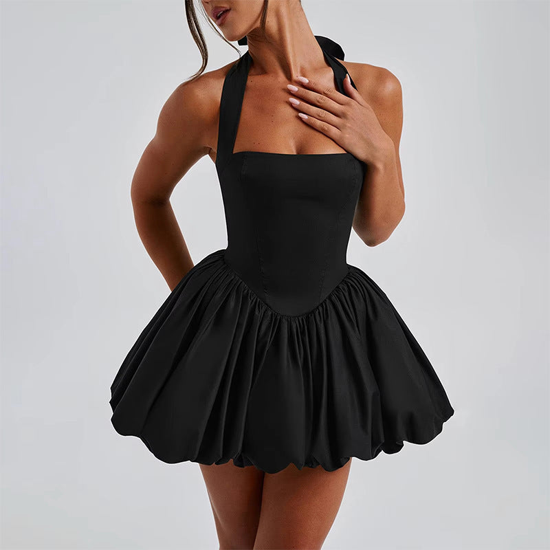 Damen Ballonkleid mit Halter-Trägern und voluminösem Rock WOLFF