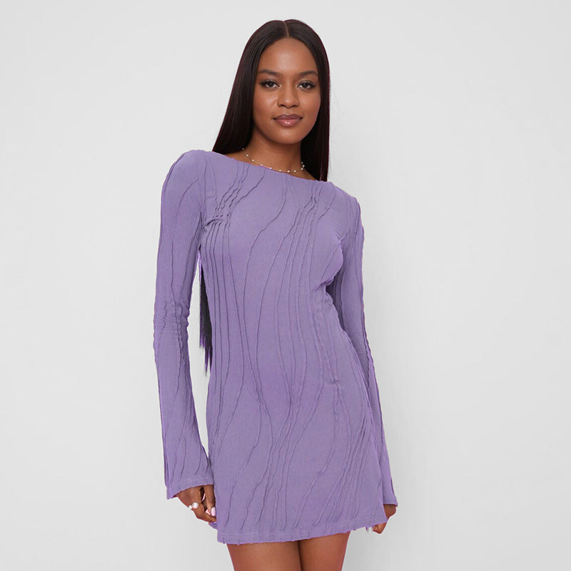 Damen Elegantes Minikleid mit strukturiertem Design und langen Ärmeln WOLFF