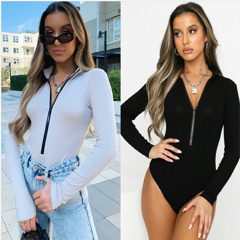 Damen Langarm-Bodysuit mit innovativem Stehkragen und praktischem Reißverschluss WOLFF