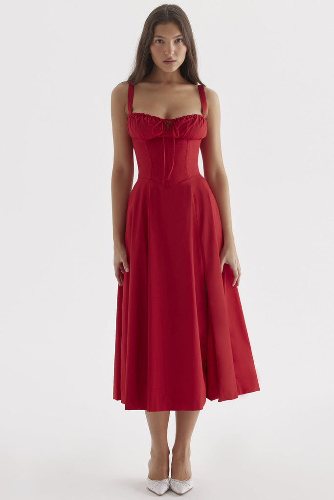 Wolff - Midi-Sommerkleid mit Schlitz