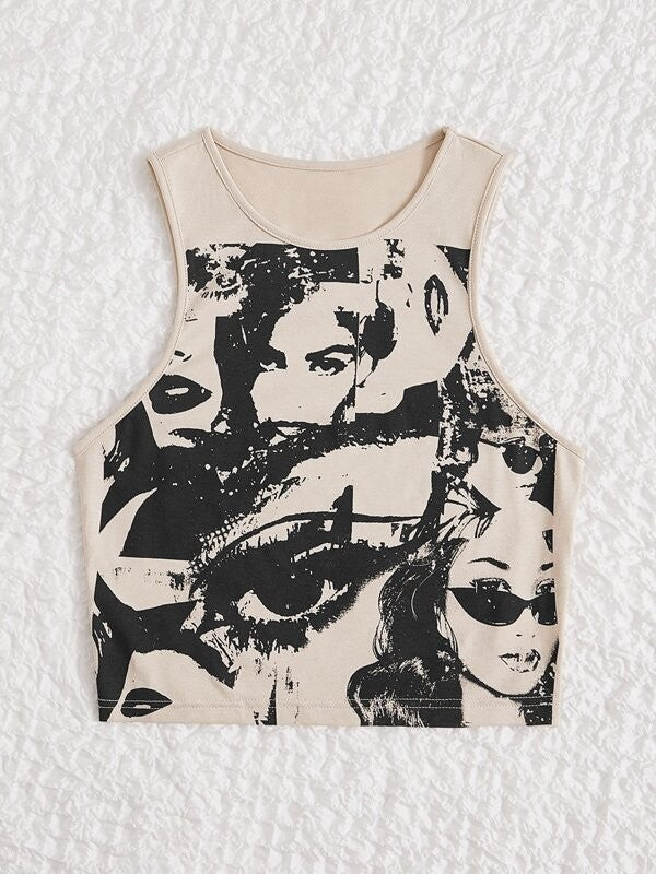 Damen Kunstvoll bedrucktes Crop-Top WOLFF